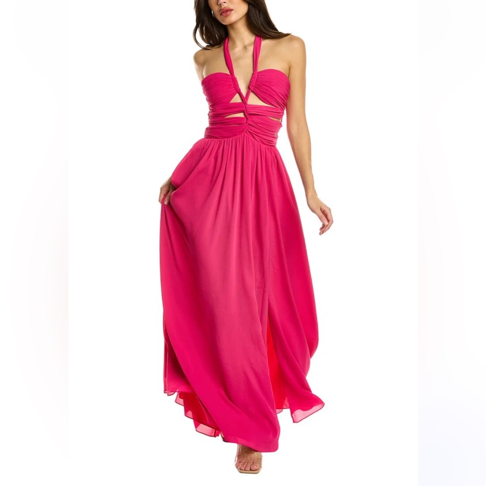 Ronny Kobo Pink Halter Gown